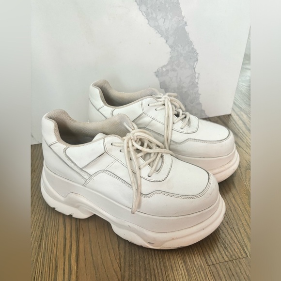 Jeffrey Campbell Most Def Wedge Sneaker White Platform Sneakers Women’s size 8 - Picture 3 of 9